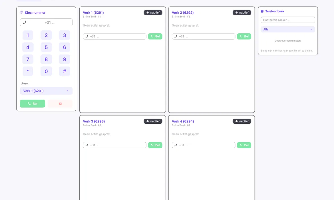 Interlink: codecbediening en tally per studio